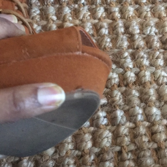 Sexy faux suede rust/tan over-the-knee peep toe boot - Picture 17 of 17